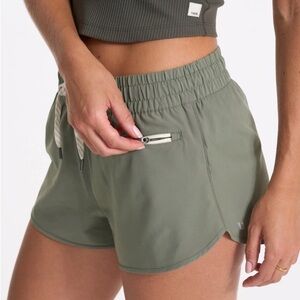 Vuori Women's Athletic Shorts in Olive Green